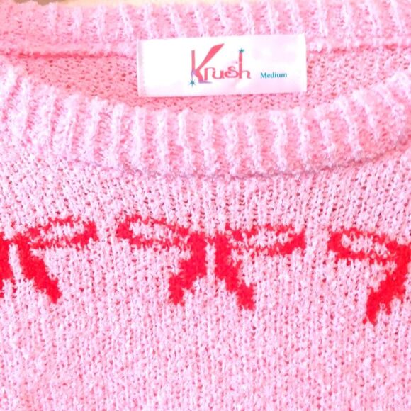 Pink Sweater KRUSH Cropped Loose Size M - Picture 2 of 8